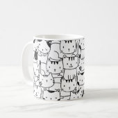 Mug Motif de chat noir et blanc mou (Devant gauche)