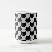 Mug Motif de chat noir sur gris-clair. (Centre)