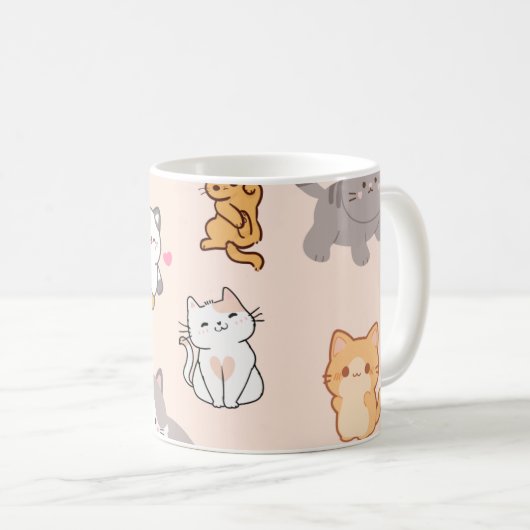 Mug Motif de chat rose (Devant droit)