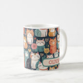 Mug Motif de chatons colorés mignons personnalisé (Devant droit)