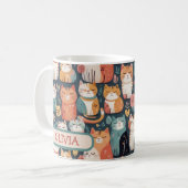Mug Motif de chatons colorés mignons personnalisé (Devant gauche)