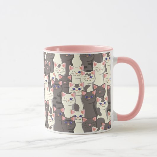 Mug Motif de chats blancs et gris (Droite)