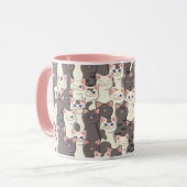 Mug Motif de chats blancs et gris (Devant gauche)