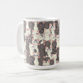 Mug Motif de chats blancs et gris (Devant gauche)