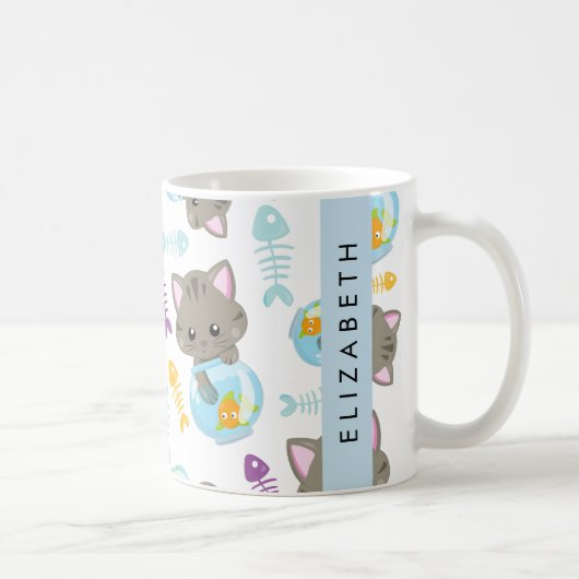 Mug Motif De Chats, Chats Mignons, Chatons, Votre Nom (Droite)