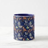 Mug Motif de chats et de chiens sur fond bleu  (Centre)