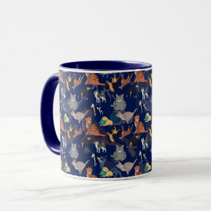 Mug Motif de chats et de chiens sur fond bleu
