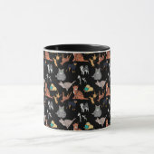 Mug Motif de chats et de chiens sur fond noir (Centre)