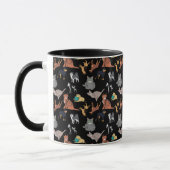 Mug Motif de chats et de chiens sur fond noir (Gauche)