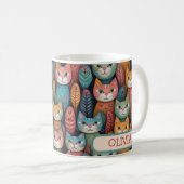 Mug Motif de chats fantaisistes colorés mignons (Devant droit)