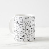Mug Motif de chats gribouillés mignons (Devant gauche)