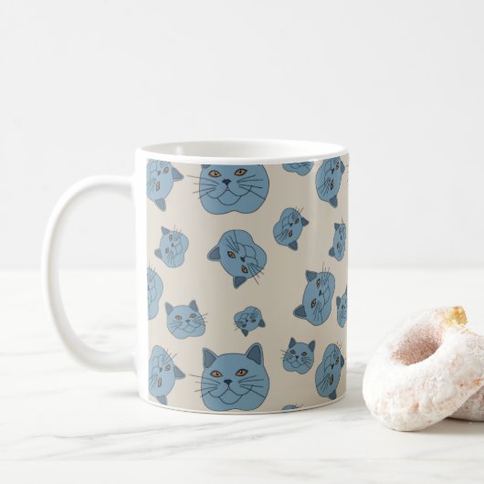 Mug Motif de chats Shorthair britannique (Avec donut)