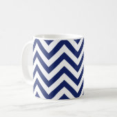 Mug Motif de Chevron de rayures de zigzag de bleu (Devant gauche)