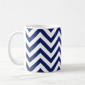 Mug Motif de Chevron de rayures de zigzag de bleu (Gauche)