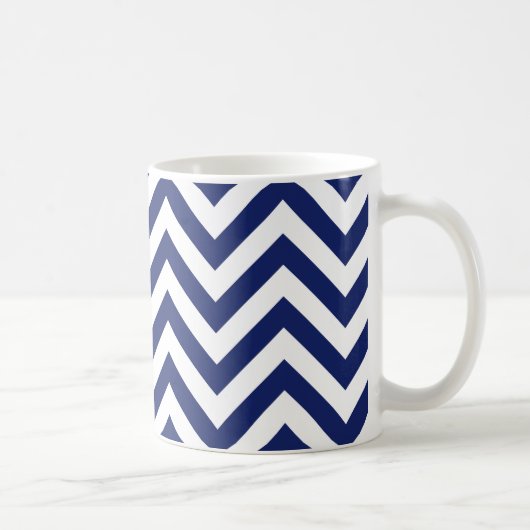 Mug Motif de Chevron de rayures de zigzag de bleu (Droite)