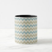 Mug Motif de Chevron sur la texture de toile (Centre)