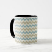 Mug Motif de Chevron sur la texture de toile (Devant gauche)