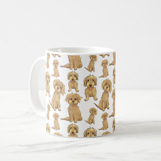 Mug Motif de chien Brown labradoodle doré endoodle mig (Devant gauche)