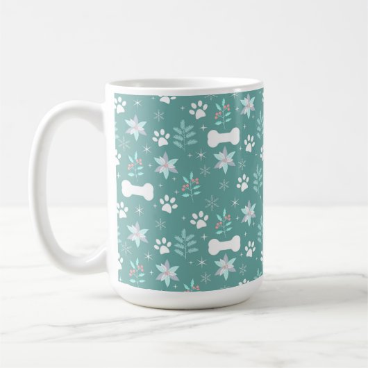 Mug Motif de chiens et d'os de vacances (Gauche)