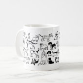 Mug Motif de chiens noirs et blancs | Cool Canine Love (Devant gauche)