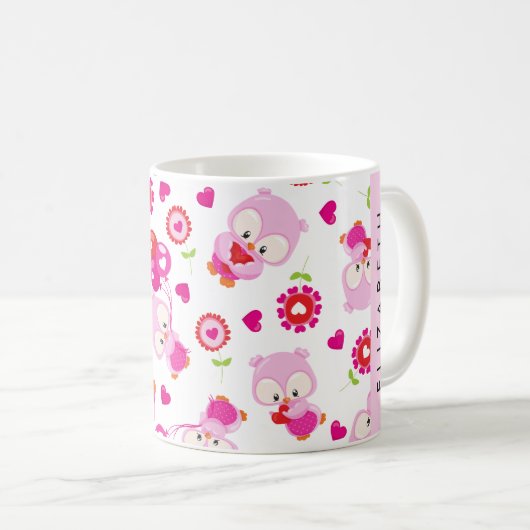 Mug Motif De Chouettes, Chouettes Mignonnes, Chouettes (Devant droit)