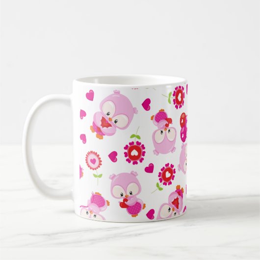 Mug Motif De Chouettes, Chouettes Mignonnes, Chouettes (Gauche)