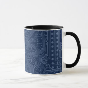 Mug Motif de circuit Geek bleu