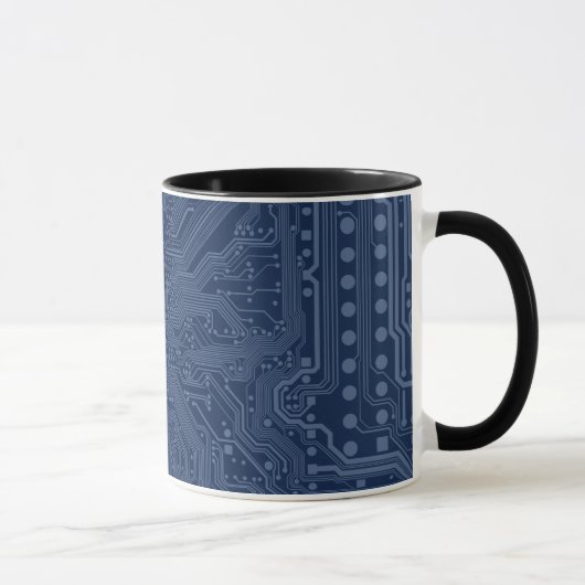 Mug Motif de circuit Geek bleu (Droite)