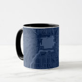 Mug Motif de circuit Geek bleu (Devant gauche)