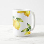 Mug Motif de citron à l'aquarelle (Devant droit)