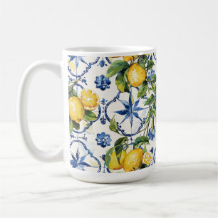 Mug Motif de citron et carreaux de la côte d'Amalfi