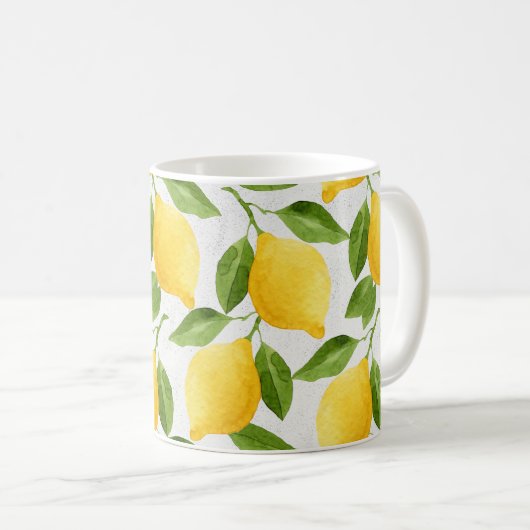 Mug Motif de citrons d'aquarelle (Devant droit)