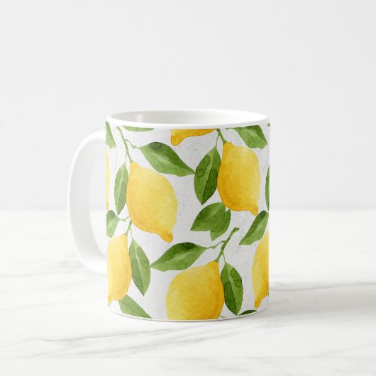 Mug Motif de citrons d'aquarelle (Devant gauche)