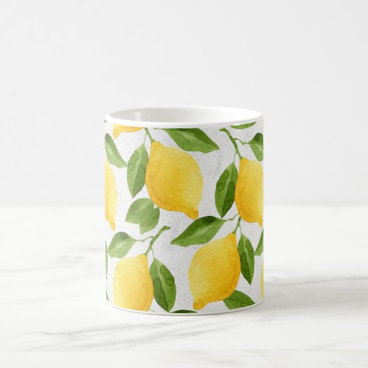 Mug Motif de citrons d'aquarelle (Centre)