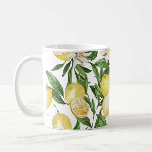 Mug Motif de citrons et citrons d'été (Gauche)