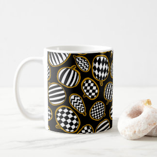 Mug Motif de citrouille noir blanc et or