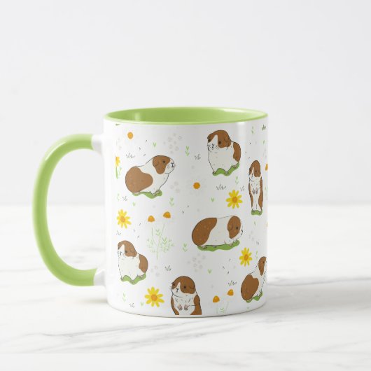 Mug motif de cobaye avec fleurs (Gauche)