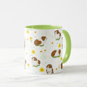 Mug motif de cobaye avec fleurs (Devant droit)