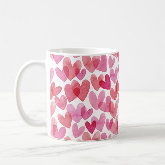 Mug Motif de coeur aquarelle (Gauche)