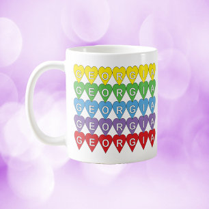 Mug Motif de cœur arc-en-ciel de Géorgie