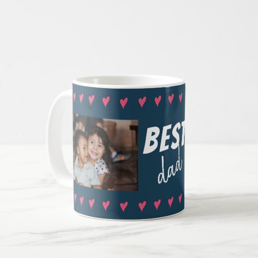 Mug Motif de coeur Best Papa 2 photo (Devant gauche)