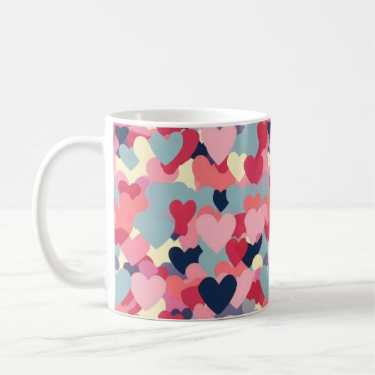 Mug Motif de cœur coloré mignon (Gauche)