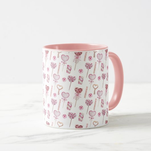 Mug Motif de coeur doux (Devant droit)