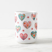Mug Motif de coeur floral moderne (Centre)
