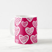 Mug Motif de coeur Gras Rouge et Blanc Scribble (Devant gauche)