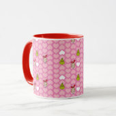 Mug Motif de coeur rose Grinch & Cindy-Lou (Devant gauche)