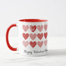 Motif de cœur rouge d'amour mignon de la Saint-Val