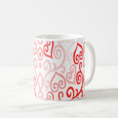 Mug Motif de coeur rouge et rose (Devant droit)