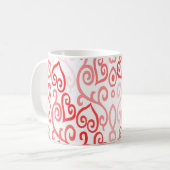 Mug Motif de coeur rouge et rose (Devant gauche)