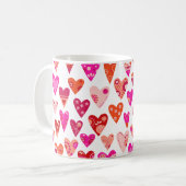 Mug Motif de coeur Rouge rose moderne (Devant gauche)